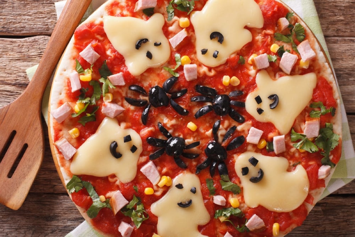 Pizzas fantômes pour Halloween