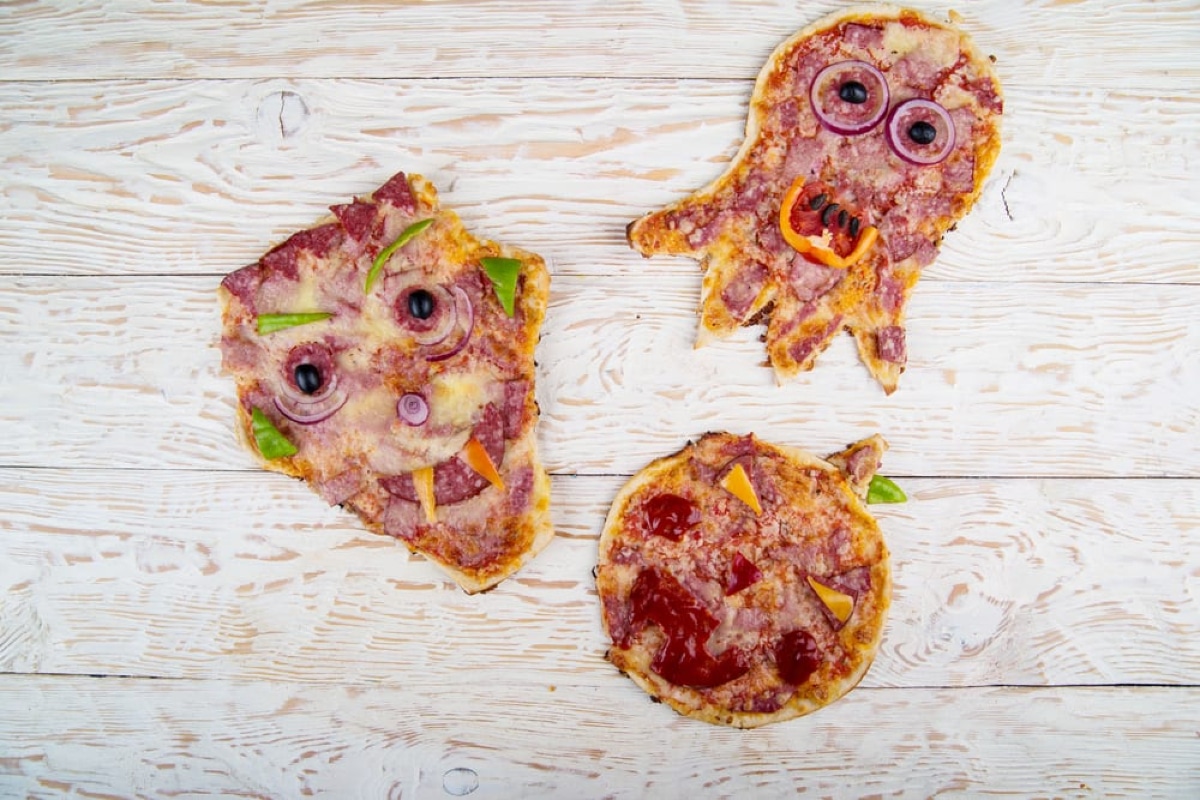 Pizzas monstres pour Halloween