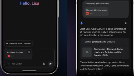 L'application Gemini introduit les aperçus audio sur Android et iOS pour une expérience enrichie